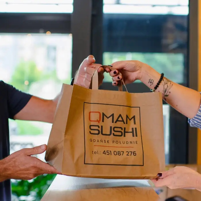 Papierowa torba Qmam Sushi na wynos